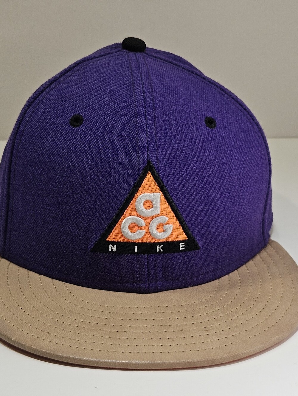 Nike ACG True Snapback Hat Purple Wool Leather Brim Strapback Outdoor Vintage